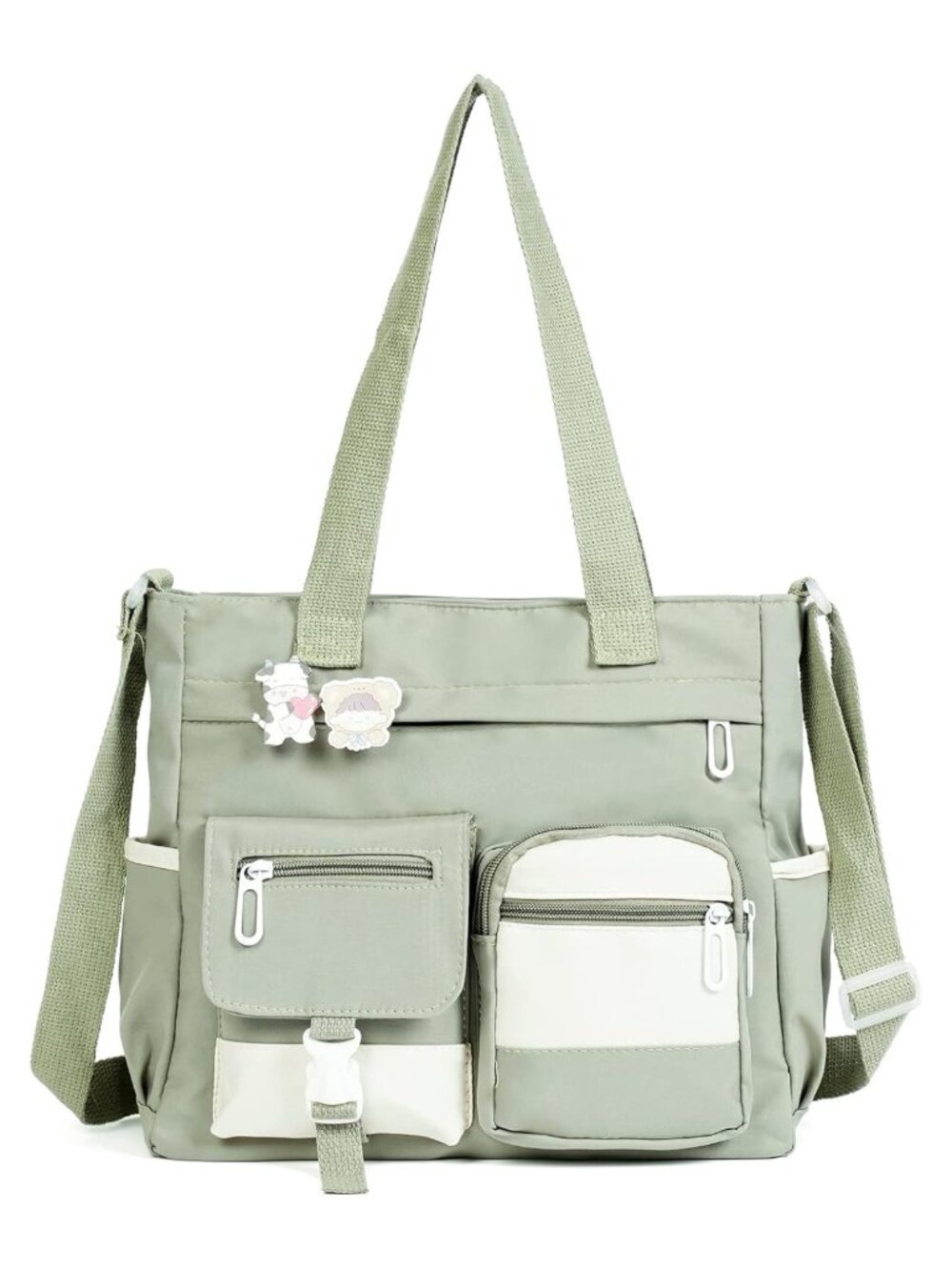 Nylon Messenger Bag Kawaii Crossbody Purse Shoulder Tote Fits 14" Laptop